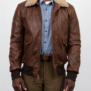 Schott NYC Naked Buffalo Bomber Jacket / 3XL / Brown/ NWOT / I.S674.M.S / 2022 🐻